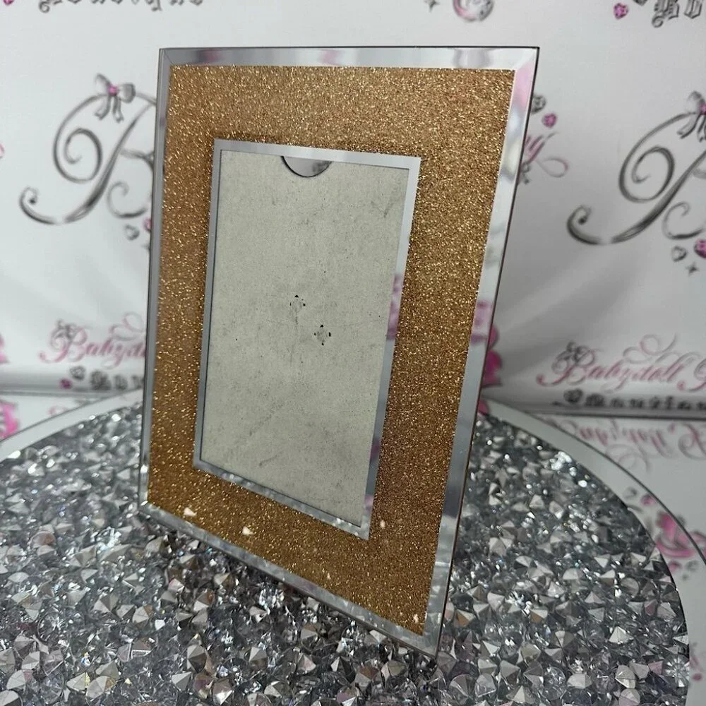 Gold Glitter Photo Frame mirrored silver gold luxury glam picture frame 🖼️